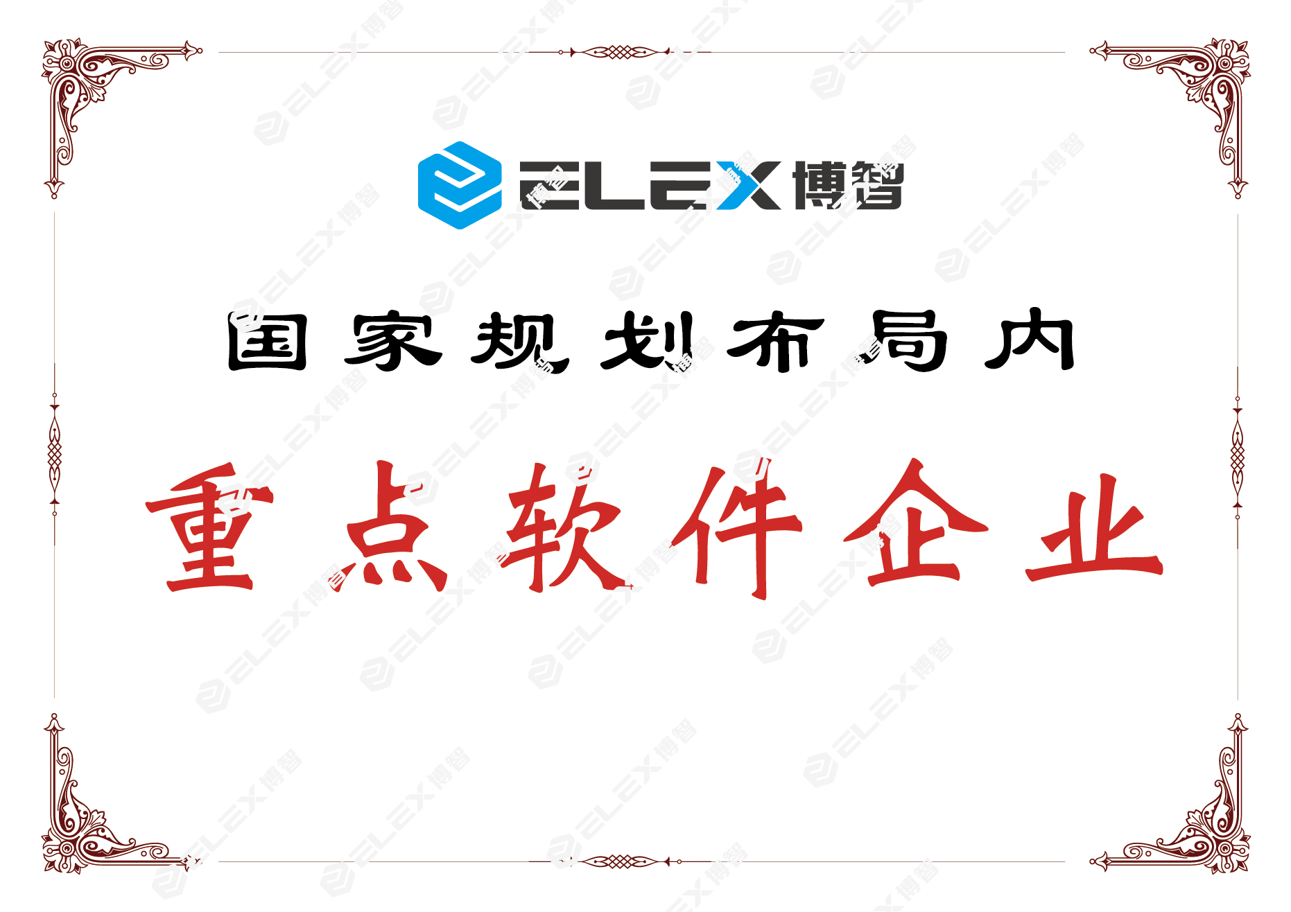 国家规划布局内重点软件企业证书